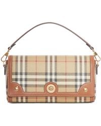 Burberry - Checked Foldover Top Tote Bag - Lyst