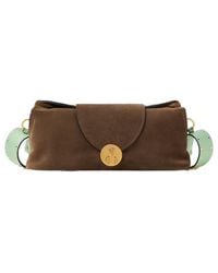 Versace - Vivian Embellished Crosta Suede Clutch - Lyst