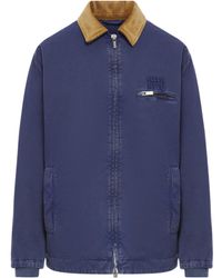 Miu Miu - Gabardine Trucker Jacket With Corduroy Collar - Lyst