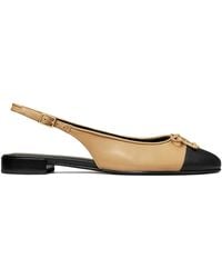 Tory Burch - Cap-Toe Bow Detailed Slingback Flats - Lyst