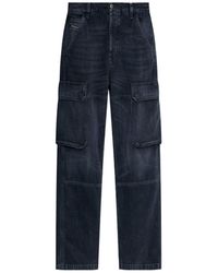 DIESEL - D-Pot-Cargo Logo Plaque Jeans - Lyst