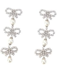 Self-Portrait - Micro Bow Embellished Tiered Earrings - Lyst