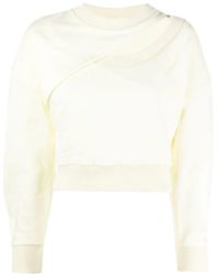 McQueen - Logo Embroidered Cut-Out Sweatshirt - Lyst