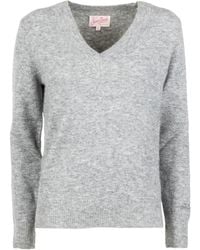 MC2 Saint Barth - Long-Sleeved V-Neck Sweater - Lyst
