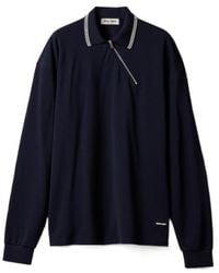 Miu Miu - Zip-Detailed Long-Sleeved Polo Shirt - Lyst