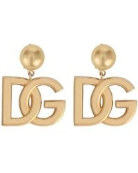 Dolce & Gabbana - Dg Logo Clip-On Earrings - Lyst