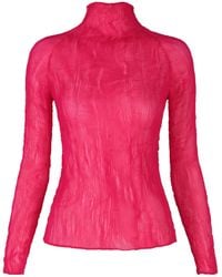 Issey Miyake - Textured Long-Sleeve Top - Lyst