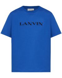 Lanvin - Logo Embroidered Crewneck T-Shirt - Lyst