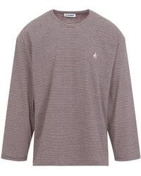 Jil Sander - Long-Sleeved Striped T-Shirt - Lyst