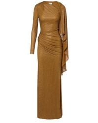 Self-Portrait - Draped Embellished Mesh Gown - Lyst