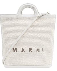 Marni - Tropicalia Logo Embroidered Raffia Tote Bag - Lyst