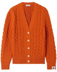 Bally - Cable-Knit Wool Cardigan - Lyst