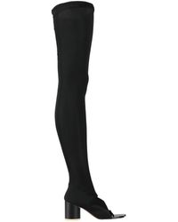 MM6 by Maison Margiela - Solid Color Leather High Boots - Lyst