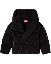 DIESEL - J-Scotts-Padded-A Wrap Puffer Jacket - Lyst