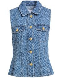 Ganni - Sleeveless Denim Bubble Top - Lyst