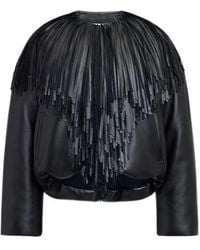 Alaïa - Alaïa Fringed Leather Bomber Jacket - Lyst