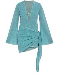 Oséree - Oséree Draped Lurex Mini Dress - Lyst