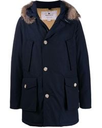 Woolrich - Dark Hooded Down Jacket - Lyst