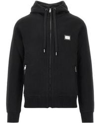 Dolce & Gabbana - Logo Plate Drawstring Hoodie - Lyst