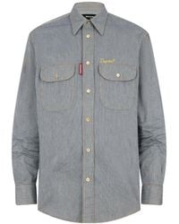 DSquared² - Striped Denim Canadian Vintage Shirt - Lyst
