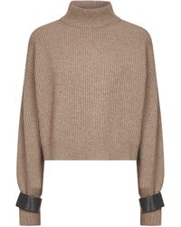 Brunello Cucinelli - Cashmere Cropped Sweater - Lyst