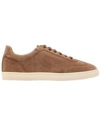 Brunello Cucinelli - Round Toe Lace-Up Sneakers - Lyst