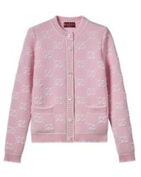 Gucci - Logo Intarsia Button-Up Cardigan - Lyst