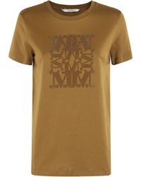 Max Mara - Giovane Logo Embroidered Crewneck T-Shirt - Lyst