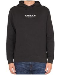 Barbour - Logo Print Drawstring Hoodie - Lyst