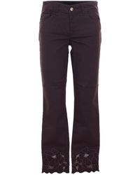 Liu Jo - Floral Embroidered Skinny Trousers - Lyst