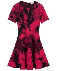 McQueen - Crew-Neck Flared-Hem Mini Dress - Lyst