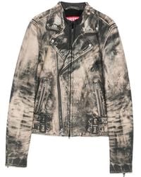 DIESEL - L-Uxure Zip-Fastening Leather Jacket - Lyst
