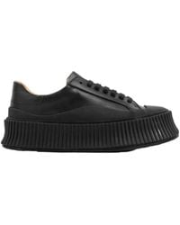 Jil Sander - Lace-Up Round-Toe Sneakers - Lyst