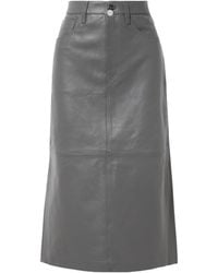 Goldsign - Leather Midi Skirt - Lyst