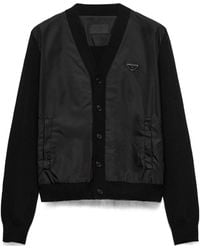 Prada - Panelled Button-Up Cardigan - Lyst