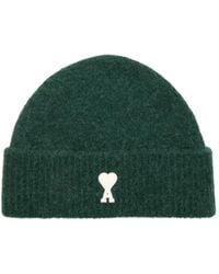 Ami Paris - Ami Ami De Coeur Logo Embroidered Beanie - Lyst