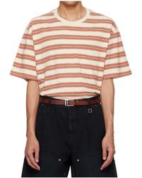 WOOYOUNGMI - Striped Logo-Patch T-Shirt - Lyst