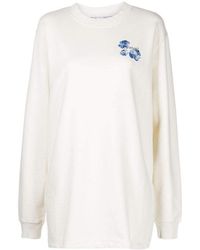 Off-White c/o Virgil Abloh - Floral Logo-Print Sweatshirt Dress - Lyst