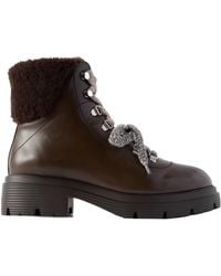 Stuart Weitzman - Shearling-Lined Leather Ankle Boots - Lyst