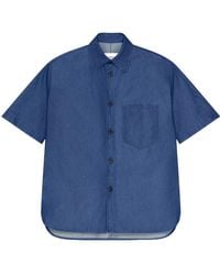 Givenchy - Couture Seam Denim Short-Sleeve Shirt - Lyst