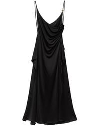 Versace - Draped Ruffled Midi Dress - Lyst