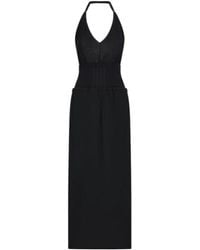 The Attico - The Halterneck Tulle Stretch Midi Dress - Lyst