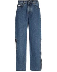 Gcds - Side-Slit Wide-Leg Jeans - Lyst