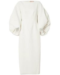 ROKSANDA - Garance Open-Back Faux Pearl-Embellished Crepe Midi Dress - Lyst