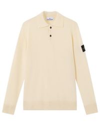 Stone Island - Badge Polo Knitted Top - Lyst