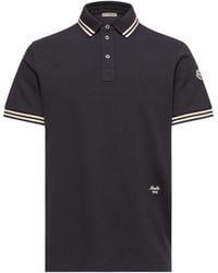 Moncler - Striped Trim Piquet Polo Shirt - Lyst