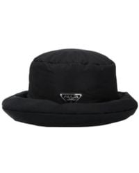 Prada - Logo Plaque Bucket Hat - Lyst