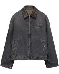 Prada - Padded Zip-Up Denim Jacket - Lyst