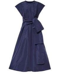 Carolina Herrera - Bow-Detail Silk Midi Dress - Lyst