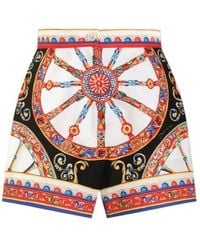 Dolce & Gabbana - Carretto Printed Poplin Shorts - Lyst